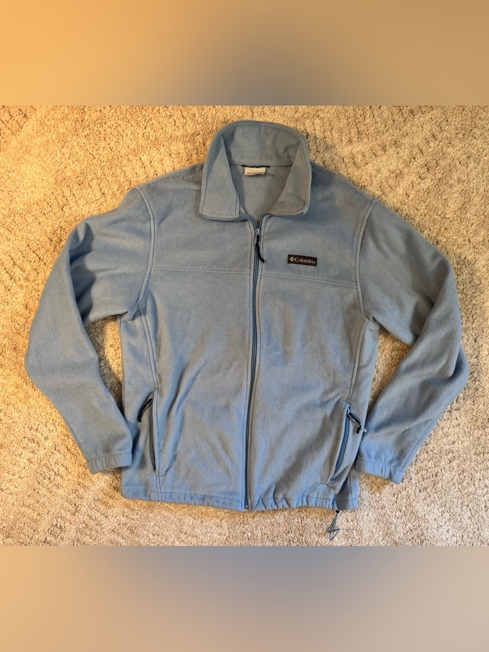 Columbia light blue full zip fleece jacket. Size L. EUC!